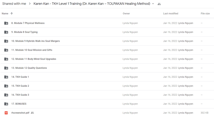 Karen Kan - TKH Level 1 Training (Dr. Karen Kan - TOLPAKAN Healing Method)