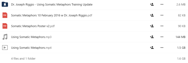Joseph Riggio - Using Somatic Metaphors Training