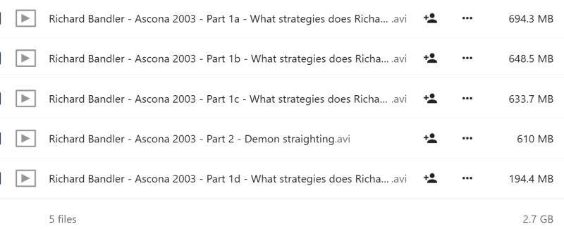 Richard Bandler - Ascona 2003 Seminar