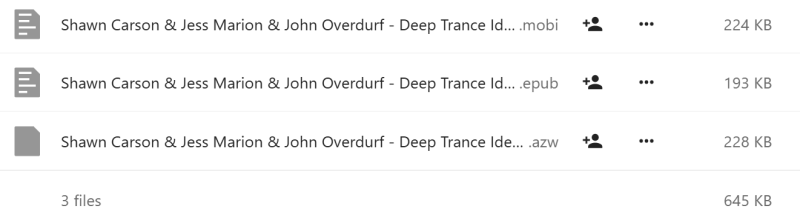 Shawn Carson & Jess Marion - John Overdurf - Deep Trance Identification - The Companion Manual