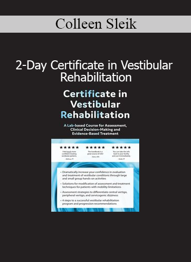 Colleen Sleik demonstrating vestibular rehabilitation techniques during a 2-day certification training for clinicians