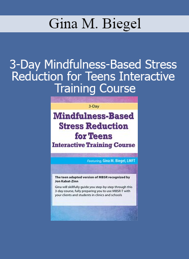 Gina M. Biegel teaching mindfulness-based stress reduction techniques for teenagers during a 3-day interactive training