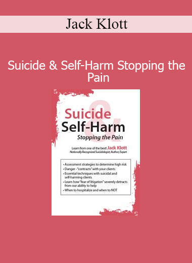 Jack Klott Suicide and Self-Harm Stopping the Pain training cover