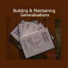 Richard Bandler Building and Maintaining Generalisations NLP course cover