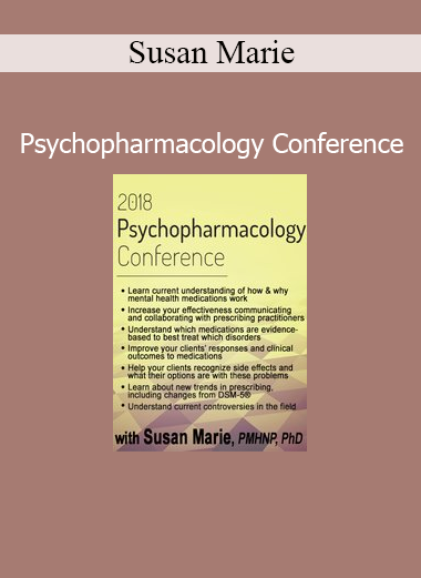 Susan Marie presenting clinical insights on psychiatric medications at a professional psychopharmacology conference