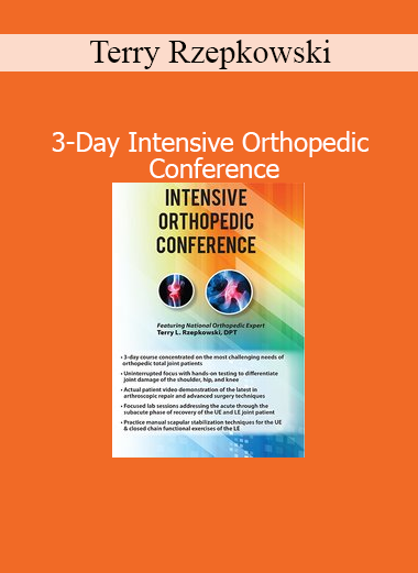 Terry Rzepkowski presenting advanced orthopedic rehabilitation techniques during the 3-day intensive conference