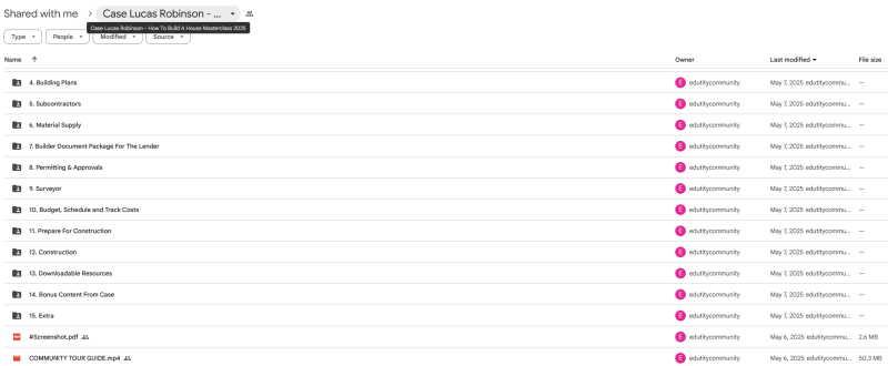 Case Lucas Robinson - How To Build A House Masterclass 2025