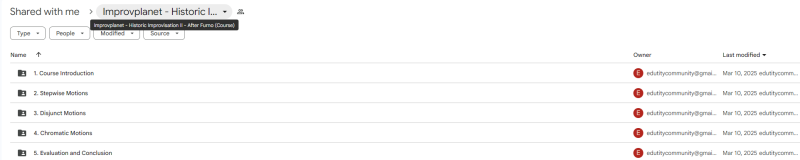 Improvplanet - Historic Improvisation II - After Furno (Course)