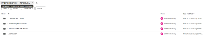 Improvplanet - Introduction to Historic Improvisation