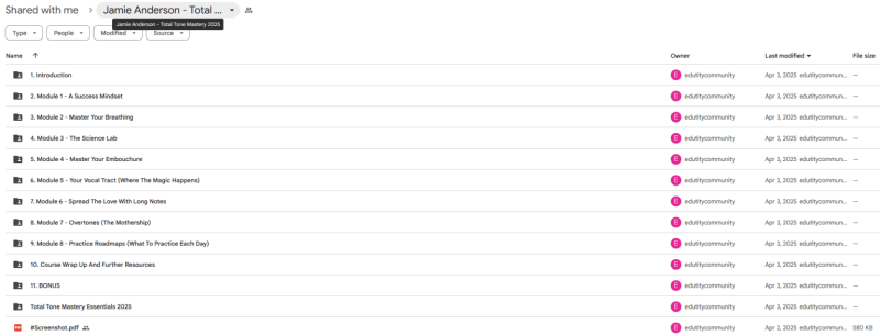 Jamie Anderson - Total Tone Mastery 2025