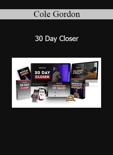 Cole Gordon teaching the 30 Day Closer program for high-ticket sales, persuasion, and closing mastery